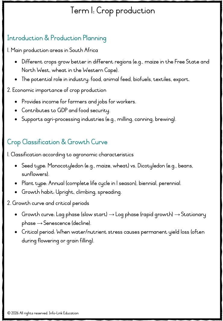 Grade 11 Agricultural Management Practices