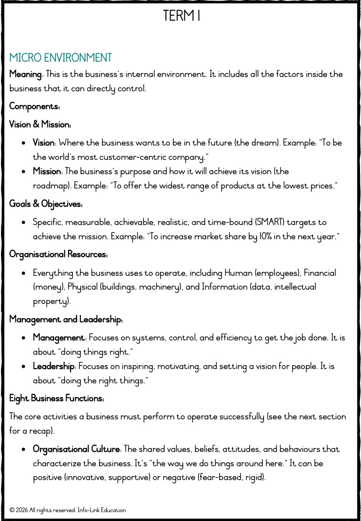 Grade 10 Business Studies