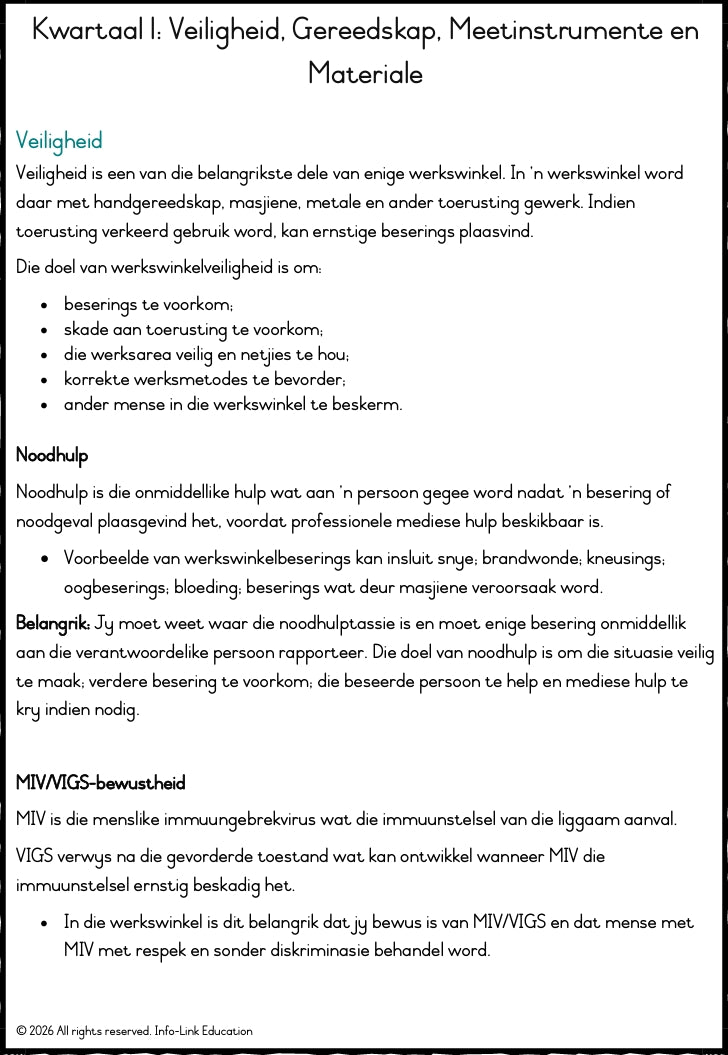 Graad 10 Meganiese Tegnologie