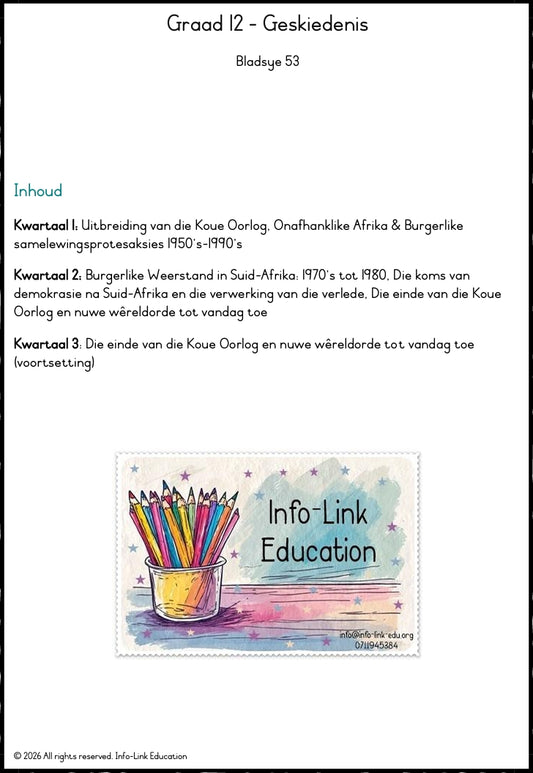 Graad 12 Geskiedenis