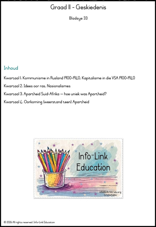 Graad 11 Geskiedenis