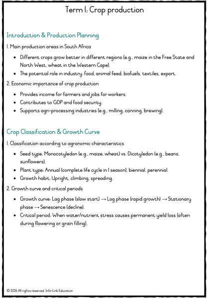 Grade 11 Agricultural Management Practices