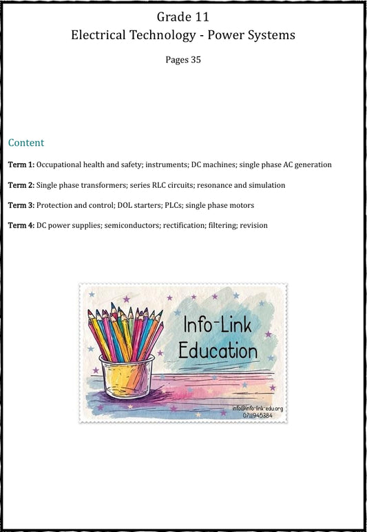 Grade 11 Electrical Technology (Power Systems)