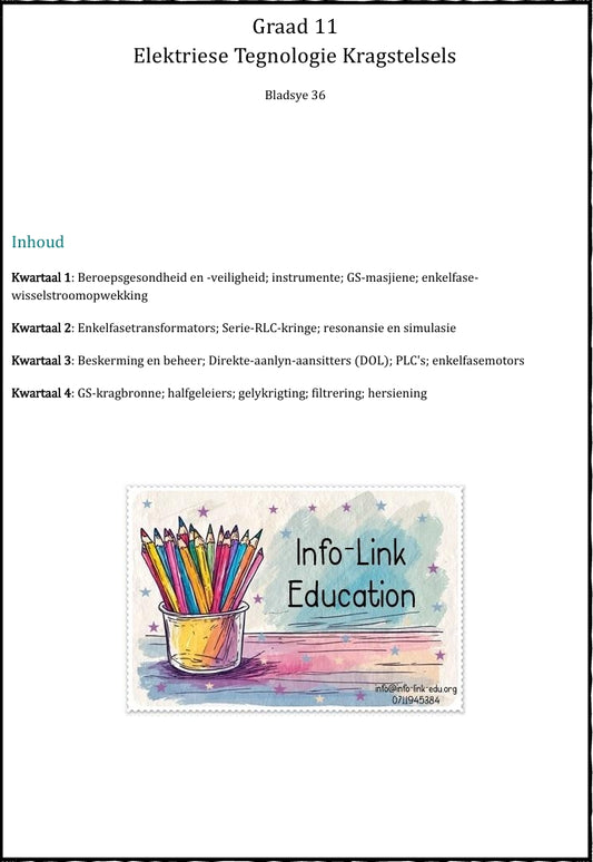 Graad 11 Elektriese Tegnologie (Kragstelsels)