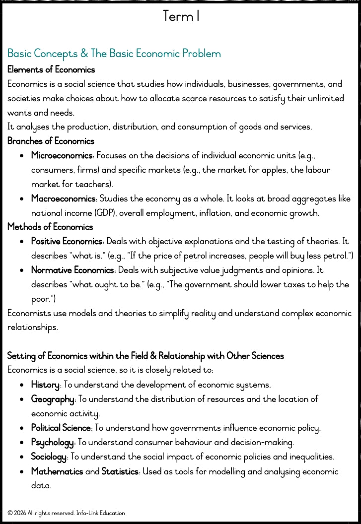 Grade 10 Economics