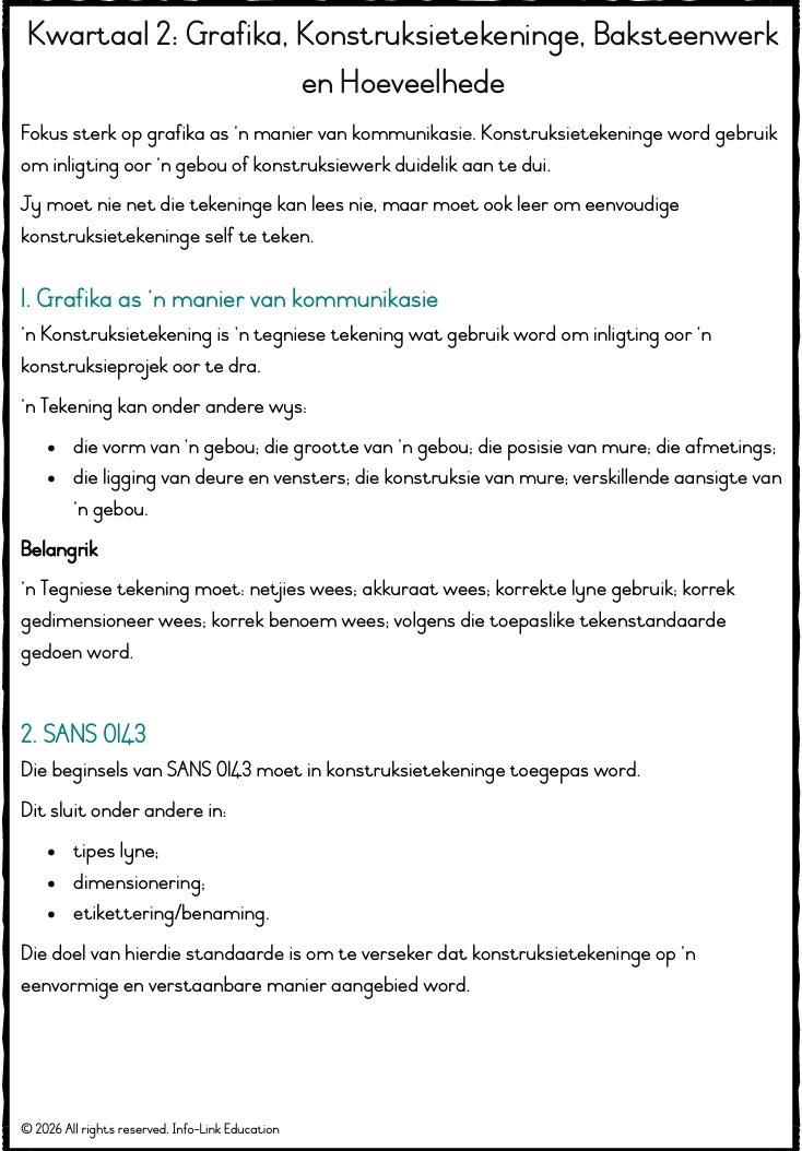 Graad 10 Siviele Tegnologie Konstruksie