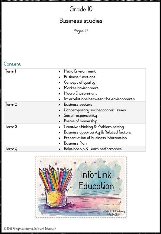 Grade 10 Business Studies