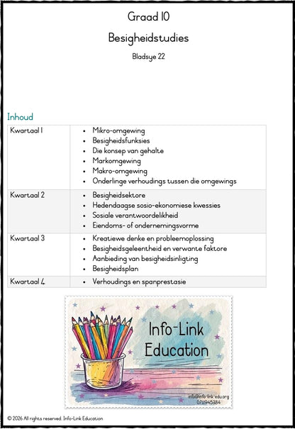 Graad 10 Besigheidstudies