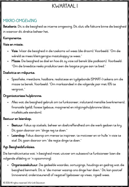 Graad 10 Besigheidstudies