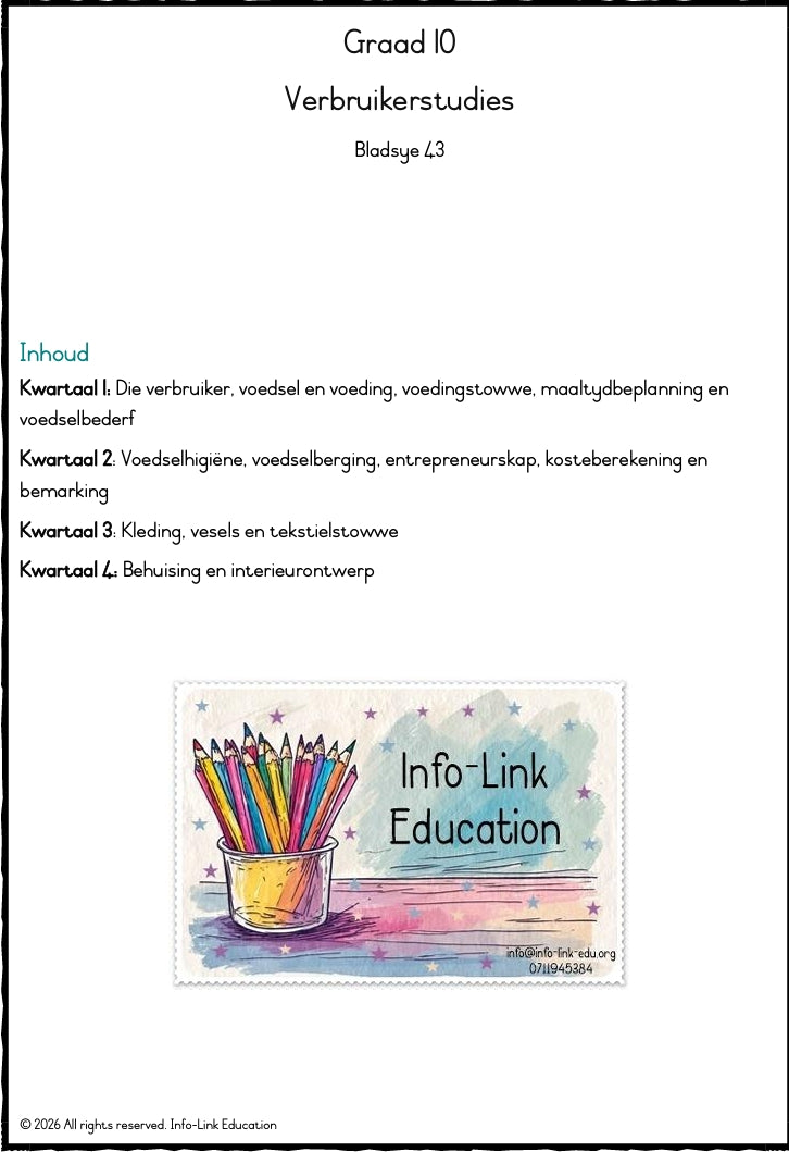 Graad 10 Verbruikerstudies