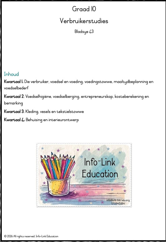Graad 10 Verbruikerstudies