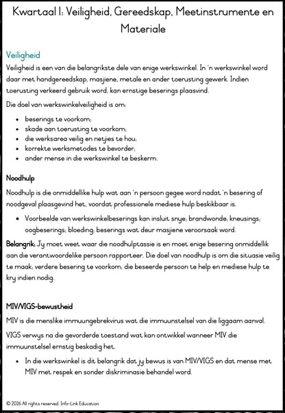 Graad 10 Meganiese Tegnologie
