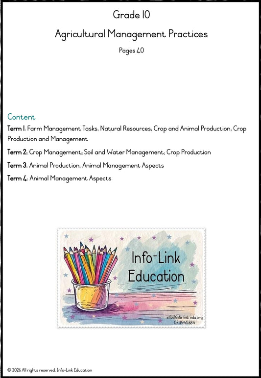 Grade 10 Agricultural Management Practices