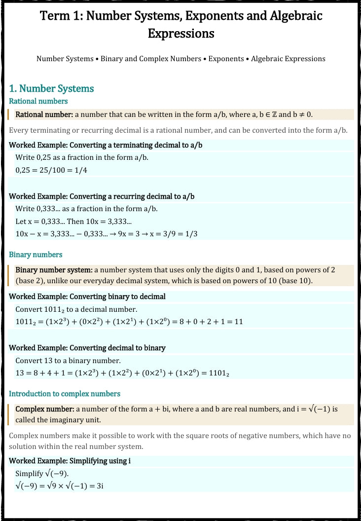 Grade 10 Technical Mathematics