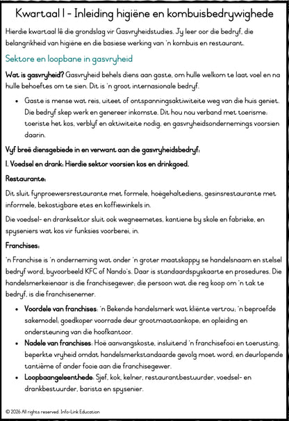 Graad 10 Gasvryheidstudies
