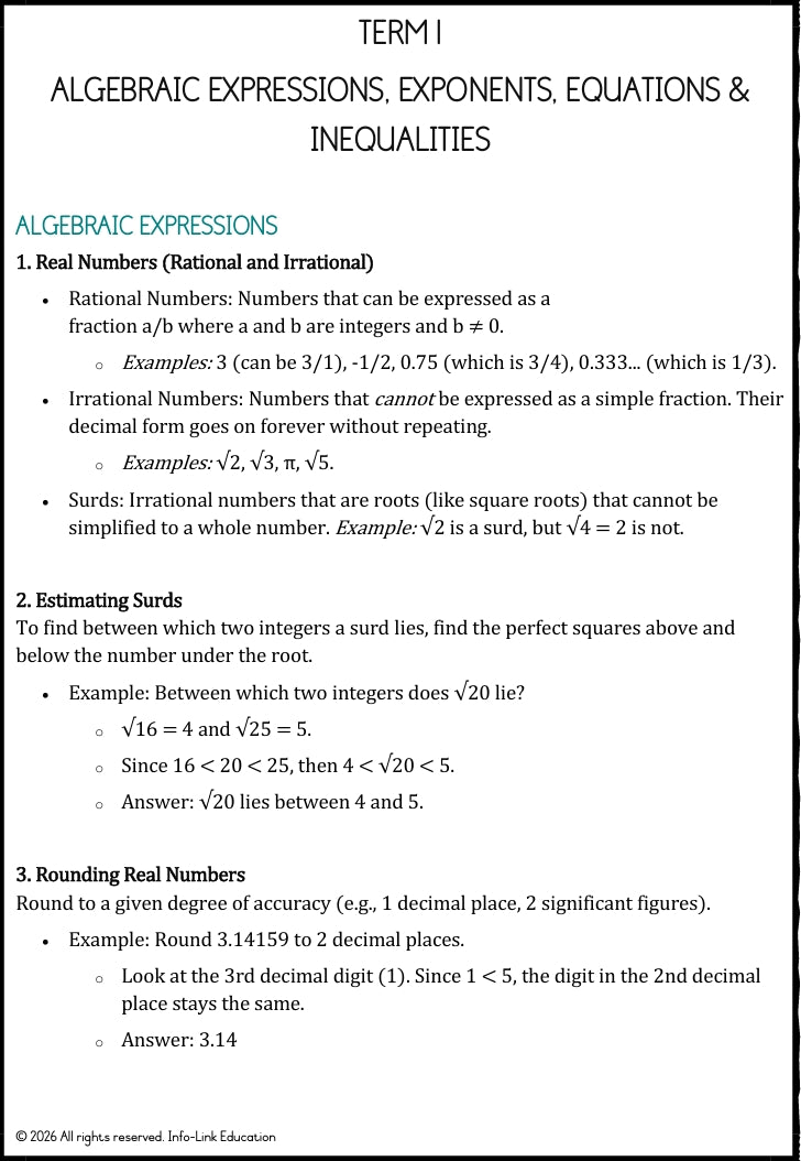Grade 10 Maths & Maths Lit