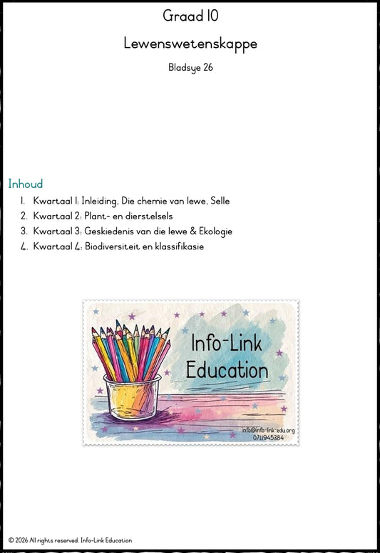 Graad 10 Lewenswetenskappe (Biologie)