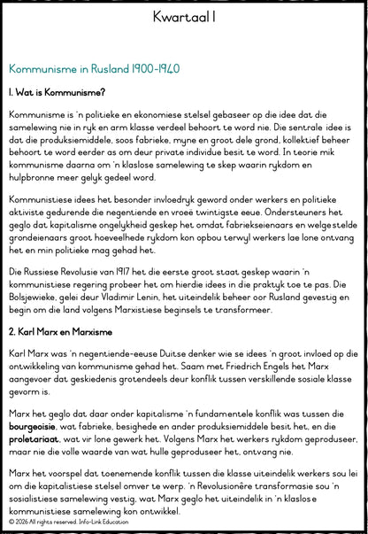 Graad 11 Geskiedenis